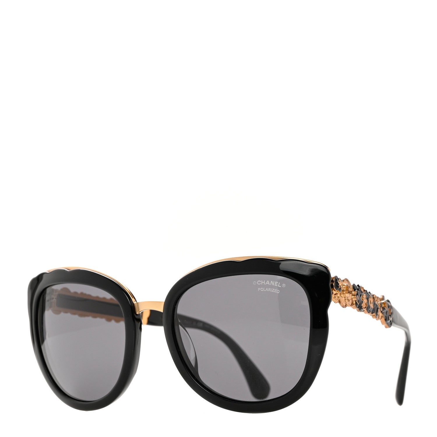 Chanel CC Butterfly Fall Sunglasses 5356-A Black Gold 1 of 6
