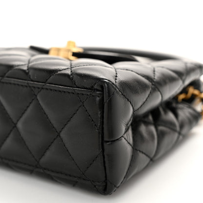 Chanel Shiny Aged Calfskin Quilted Nano Kelly Shopper Black 10 of 11