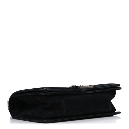 Chanel Bullskin Suede Caviar Quilted Medium Boy Flap Black 4 of 10