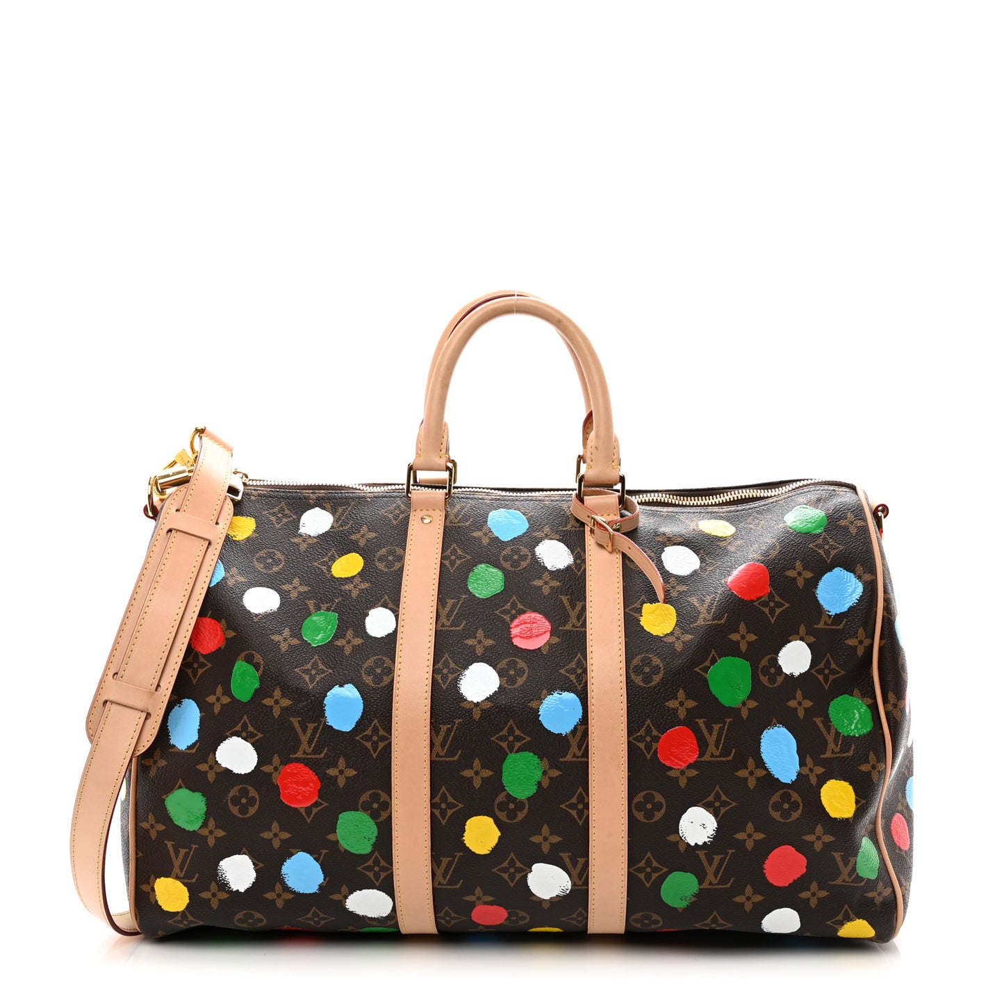 LV X YK Monogram Dots Keepall Bandouliere 45
