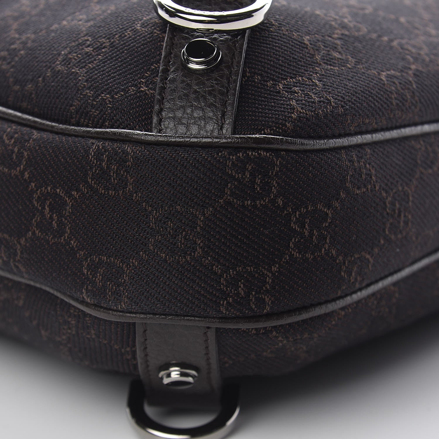 Gucci Denim Monogram Abbey D Ring Hobo Brown 10 of 10