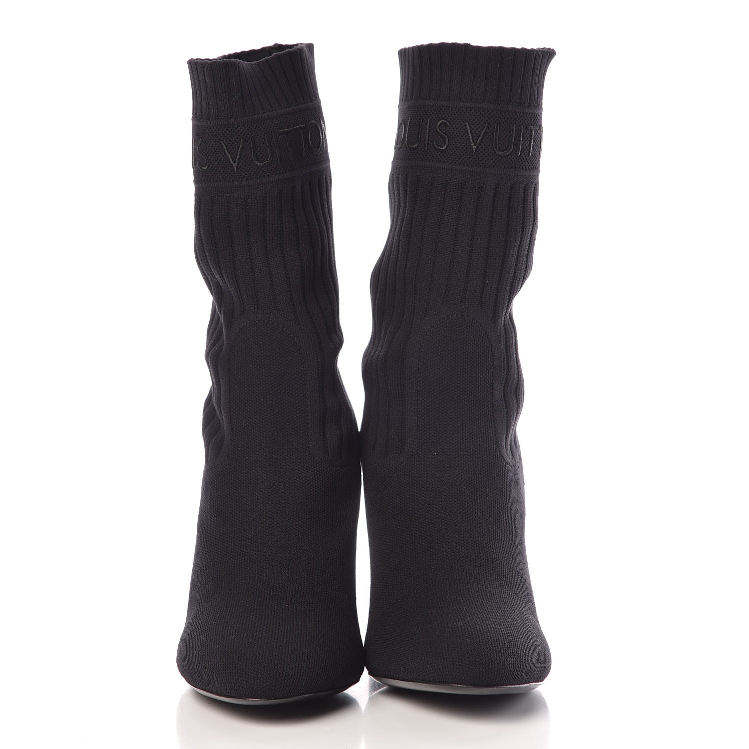 Louis Vuitton Monogram Stretch Fabric Silhouette Ankle Boots 41 Black 2 of 7