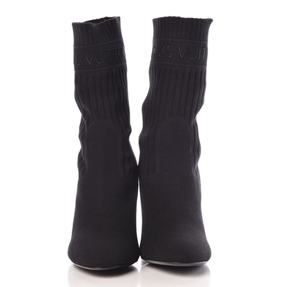 Louis Vuitton Monogram Stretch Fabric Silhouette Ankle Boots 41 Black 2 of 7