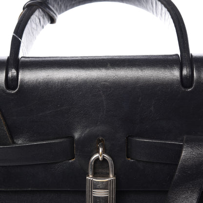 Hermes Toile Vache Calfskin Herbag 30 PM Backpack Black 15 of 16