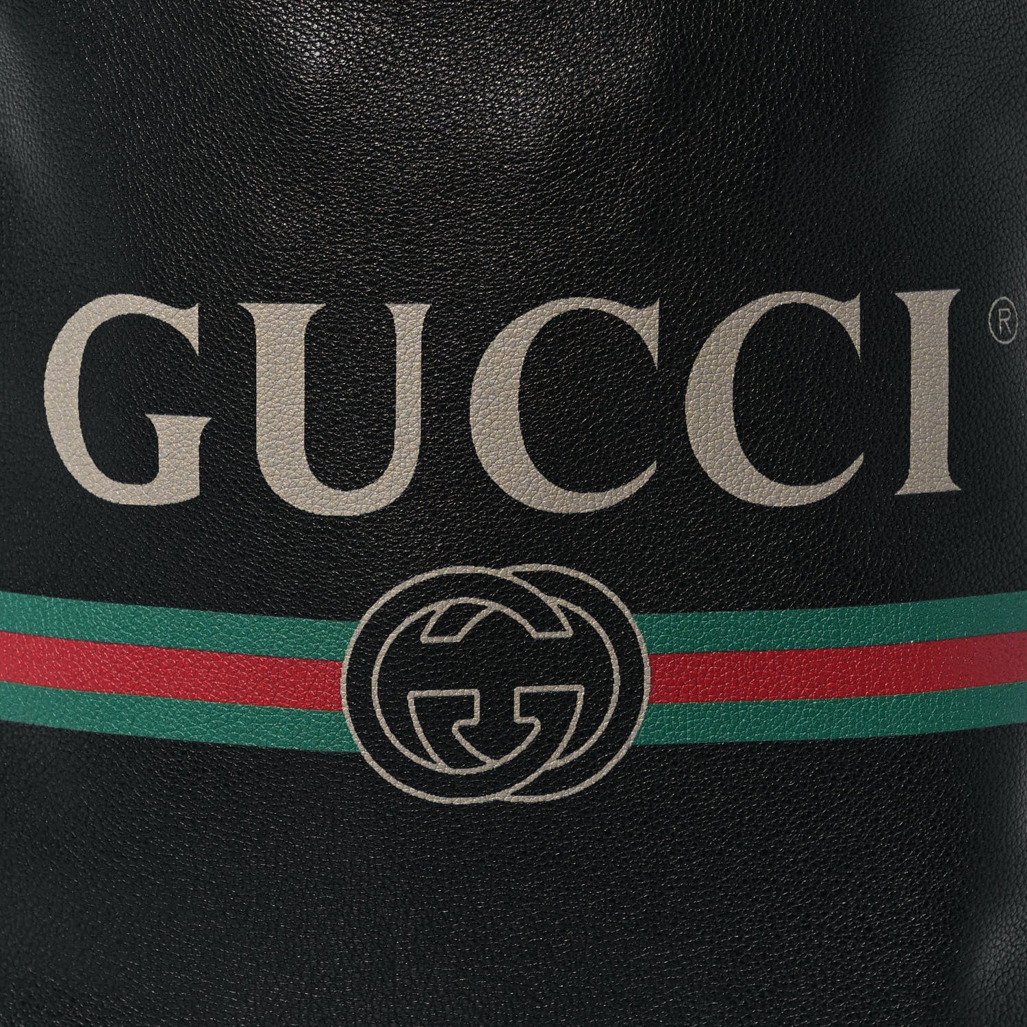Gucci Calfskin Logo Drawstring Backpack Black 13 of 13
