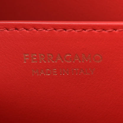 Salvatore Ferragamo Calfskin Large Hug Soft Bicolor Shoulder Bag Clay Flame Red 7 of 13