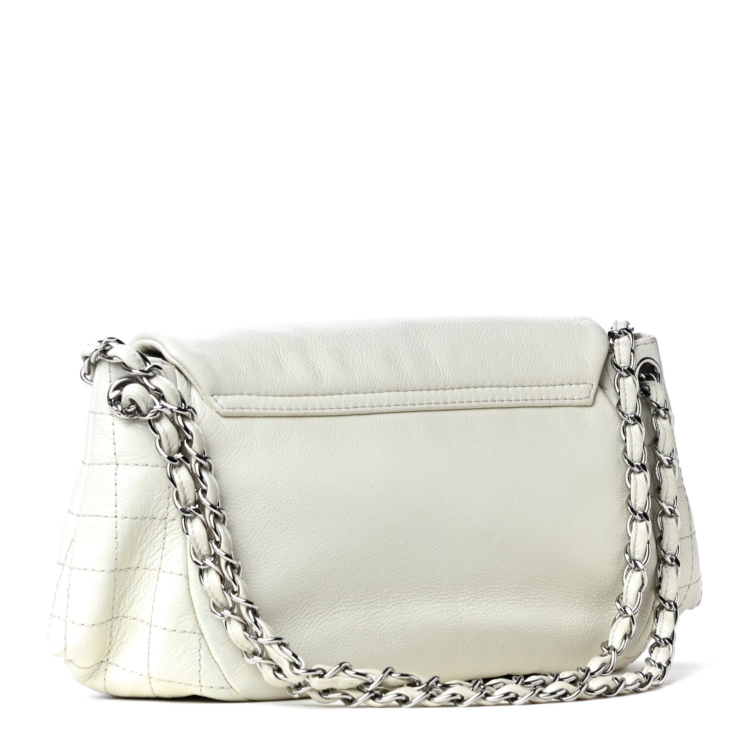 Chanel Caviar Half Moon Large Flap White 2 of 5