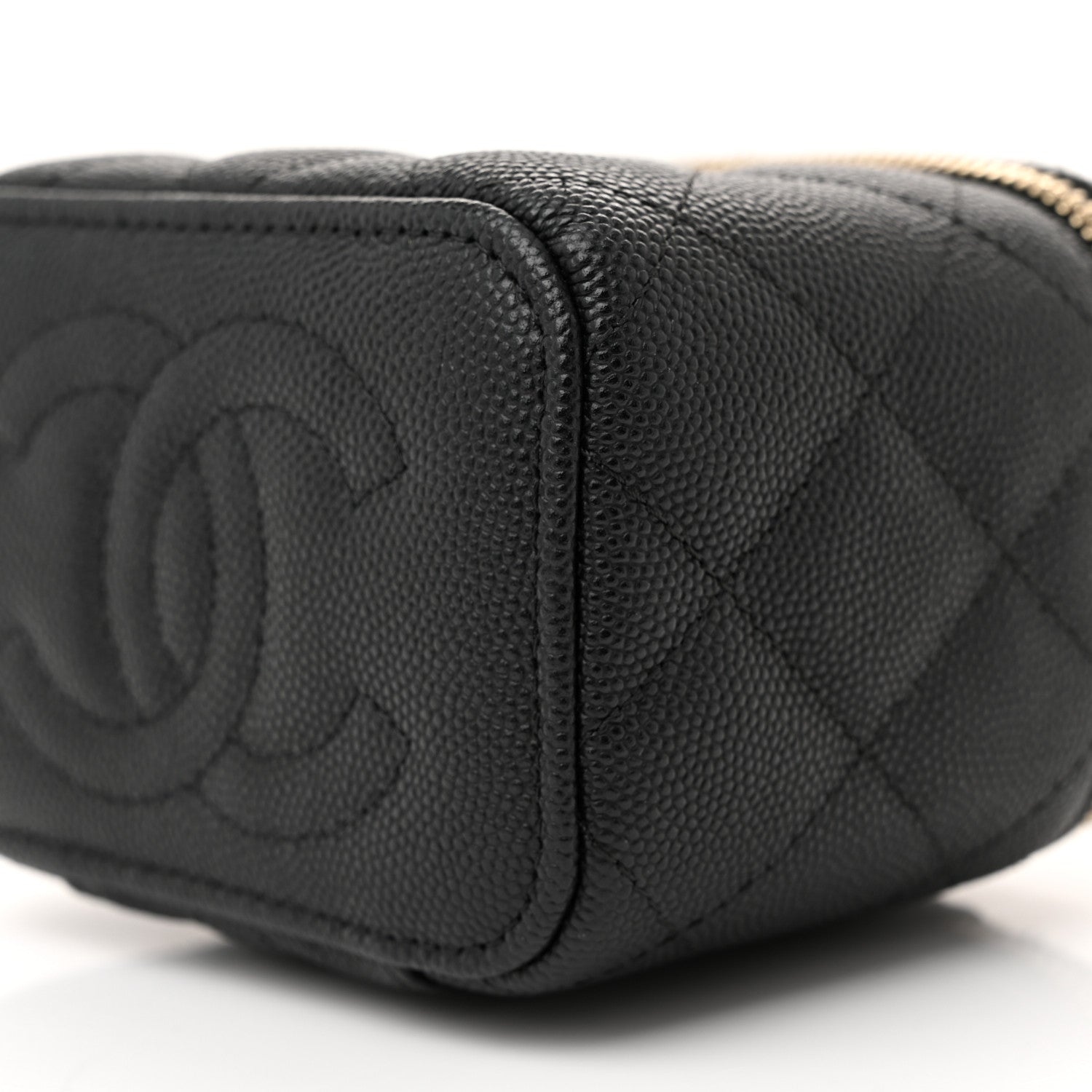 Chanel Caviar Quilted Mini Vanity Case With Chain Black 10 of 11