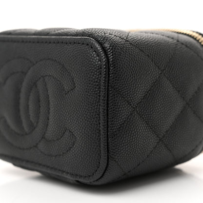 Chanel Caviar Quilted Mini Vanity Case With Chain Black 10 of 11