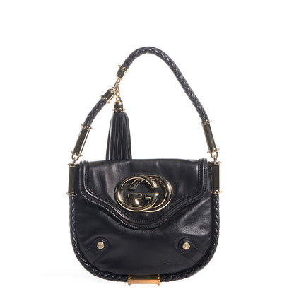 Gucci Leather Small Britt Tassel Shoulder Bag Black 1 of 7