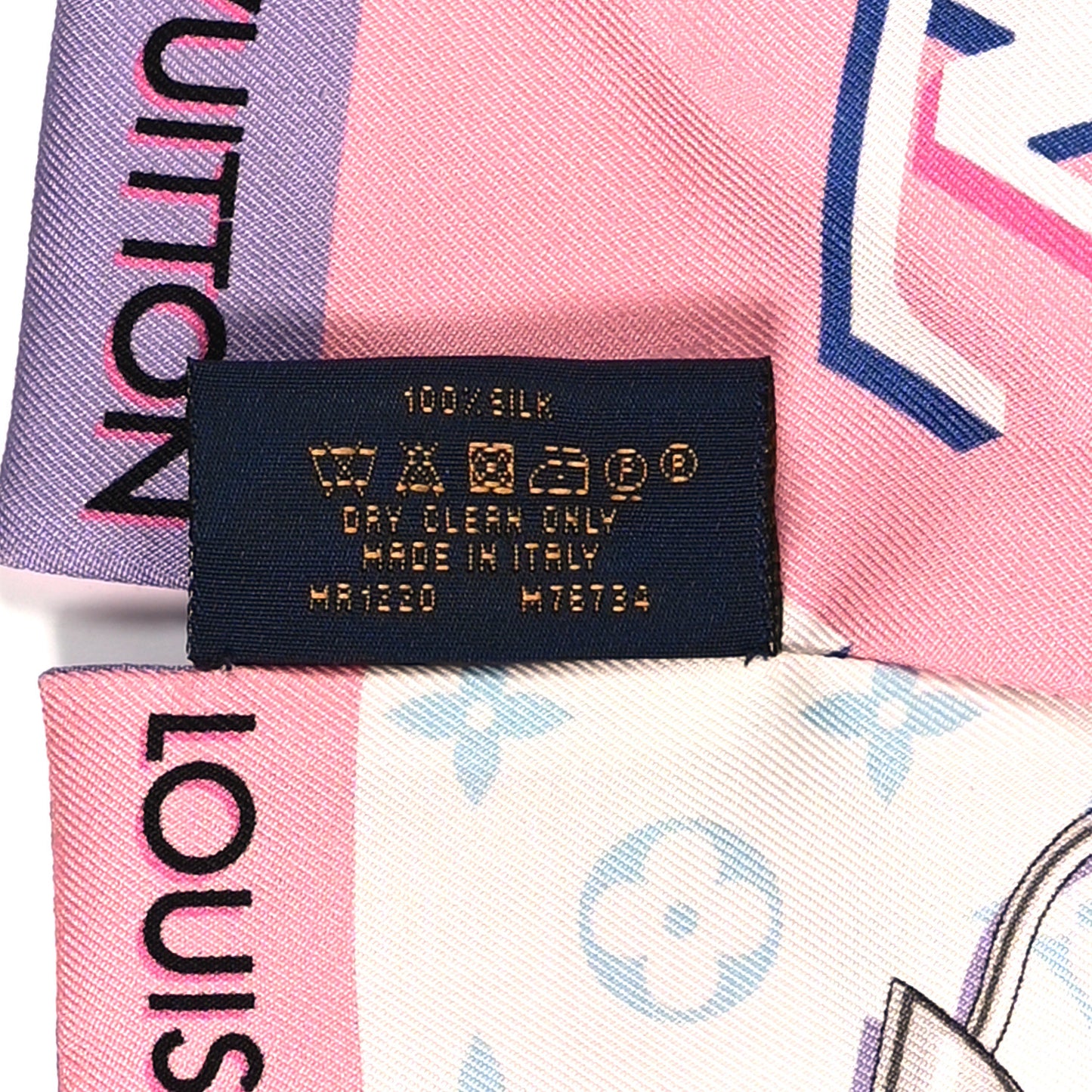 Silk Monogram Escale Perfect Match Bandeau Bleu Rose