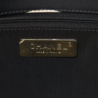 Chanel Fabric Printed Large Chanel 19 Flap Black Ecru 6 of 10