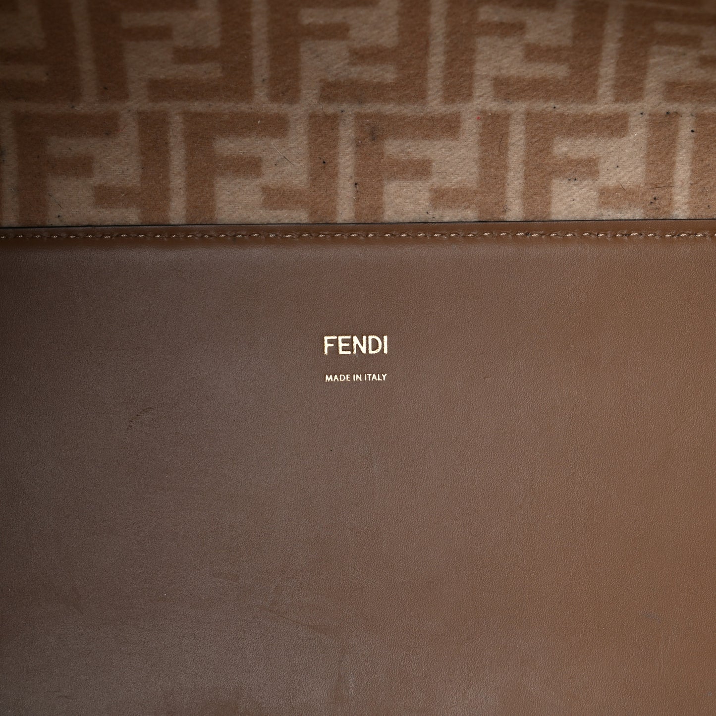Flannel Vitello King Wool Plexiglass FF Logo Embroidered Medium Fendi Sunshine Shopper Tote Brown