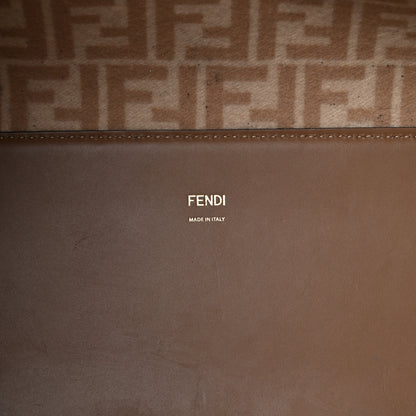 Fendi Flannel Vitello King Wool Plexiglass FF Logo Embroidered Medium Fendi Sunshine Shopper Tote Brown 6 of 20