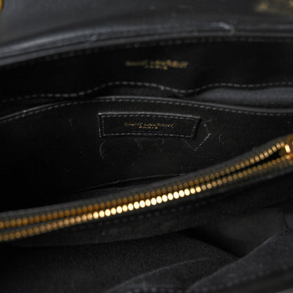 Saint Laurent Calfskin Y Quilted Monogram Small Loulou Chain Satchel Black 10 of 15
