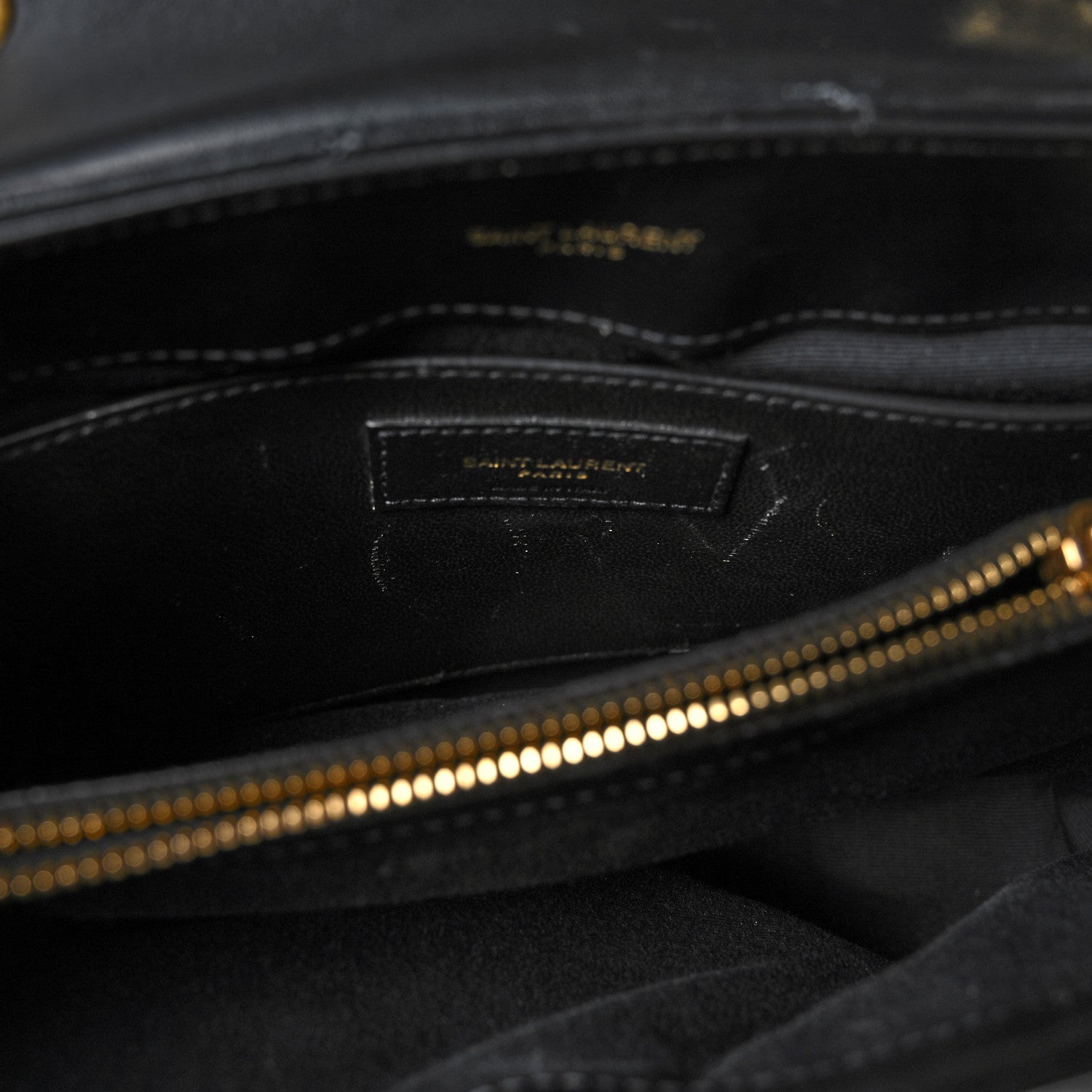 Saint Laurent Calfskin Y Quilted Monogram Small Loulou Chain Satchel Black 10 of 14
