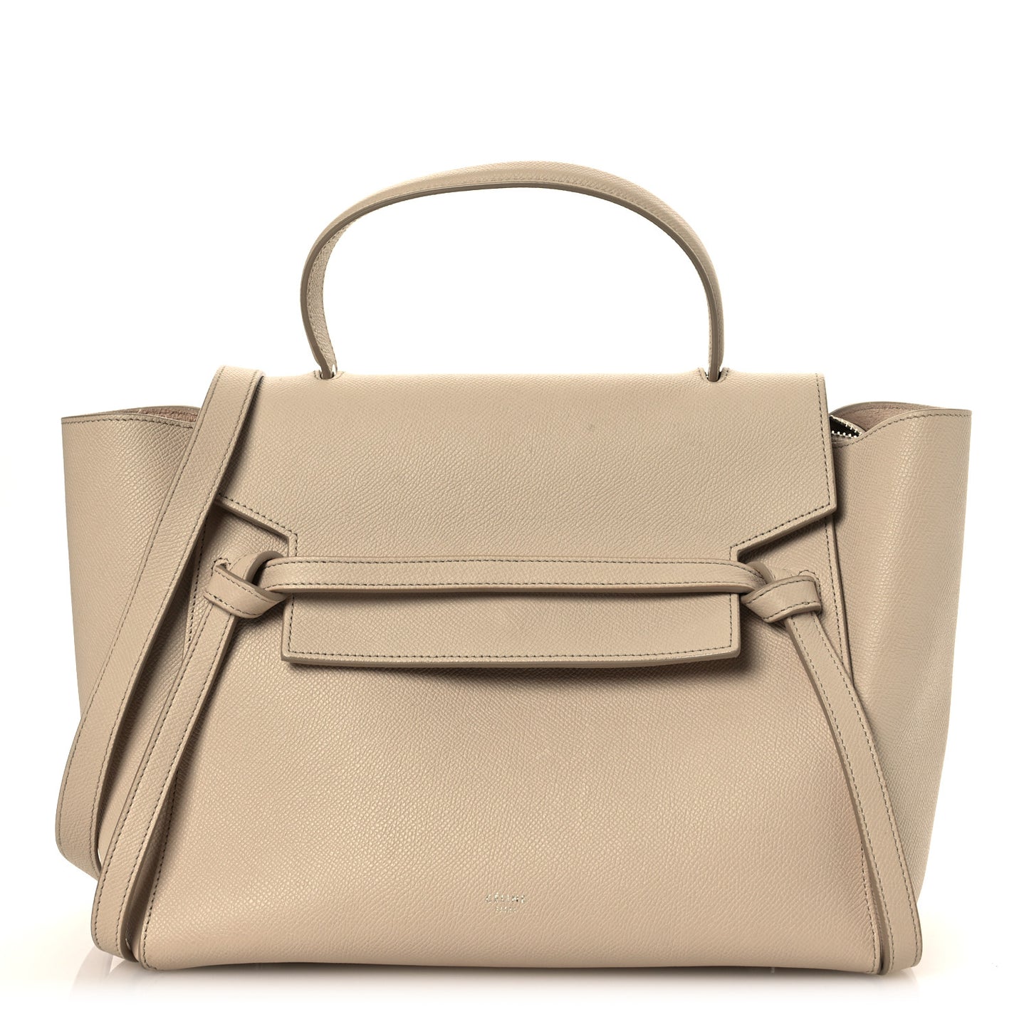 Grained Calfskin Mini Belt Bag Light Taupe
