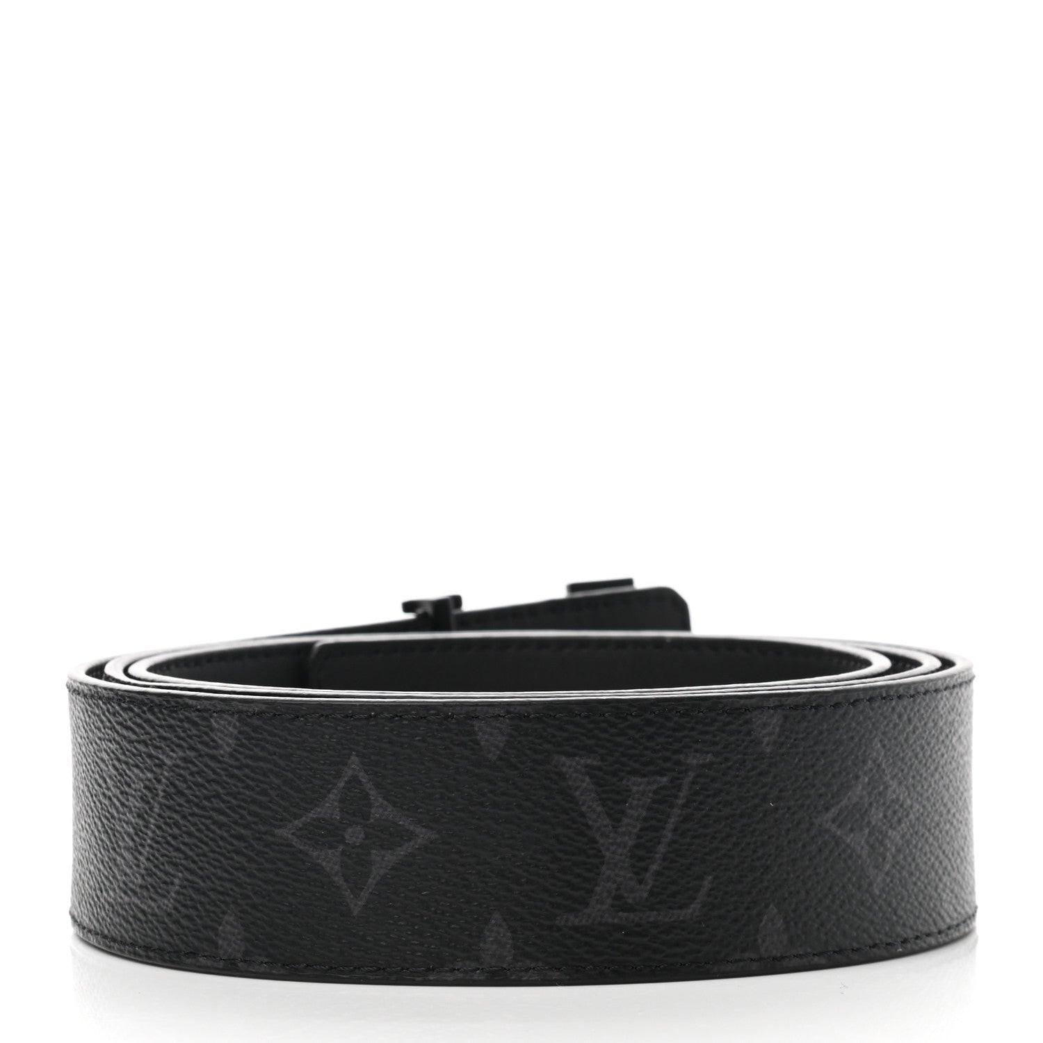 Louis Vuitton Monogram Eclipse Taigarama 40mm LV Initiales Reversible Belt 110 44 Black 3 of 8