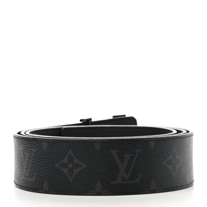 Louis Vuitton Monogram Eclipse Taigarama 40mm LV Initiales Reversible Belt 110 44 Black 3 of 8