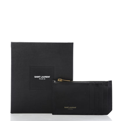 Saint Laurent Calfskin 5 Fragments Zip Pouch Card Holder Black 11 of 11