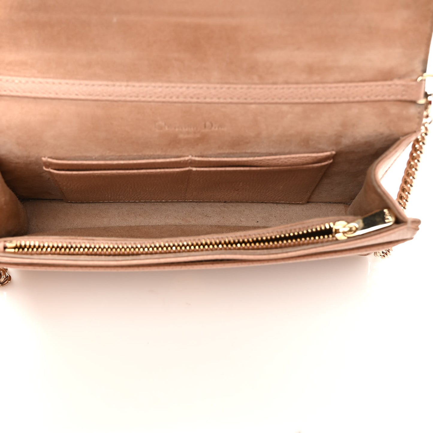 Grained Calfskin Diorama Wallet on Chain Pouch Fard