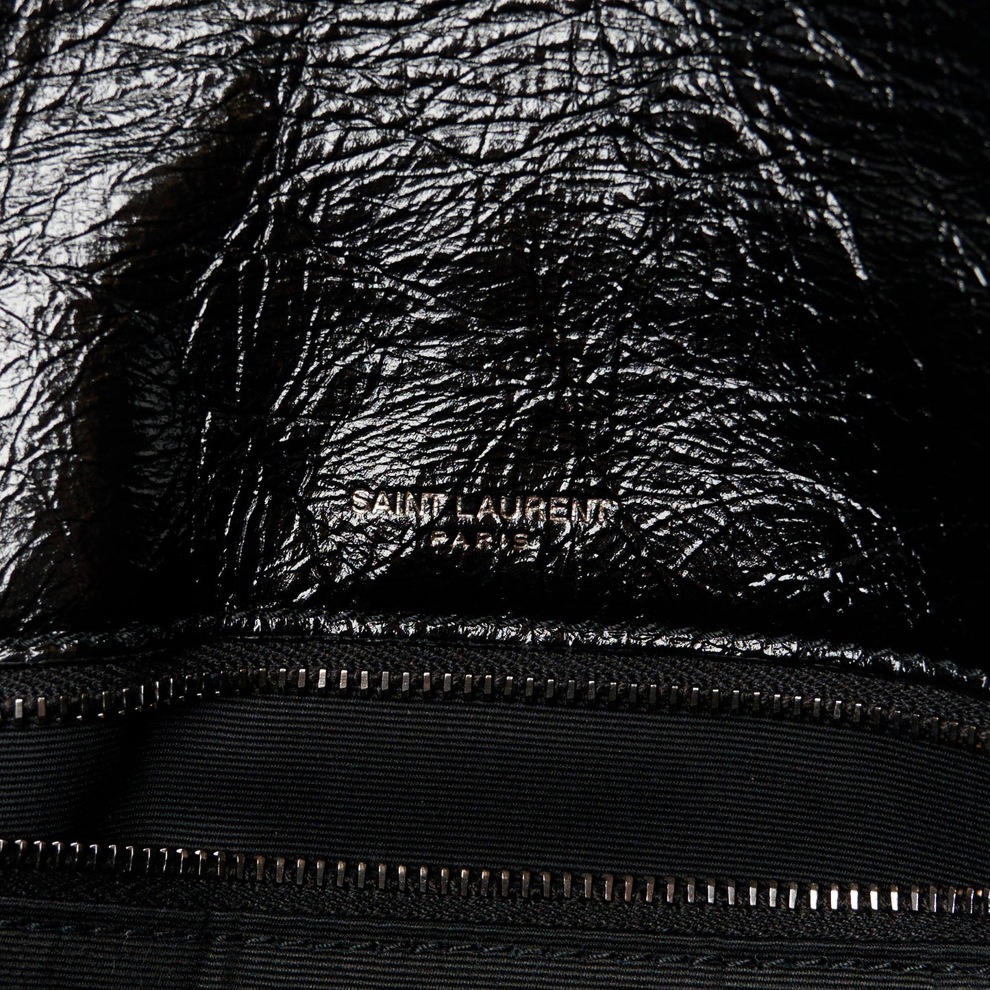 Crinkled Calfskin Matelasse Monogram Medium Niki Chain Satchel Black