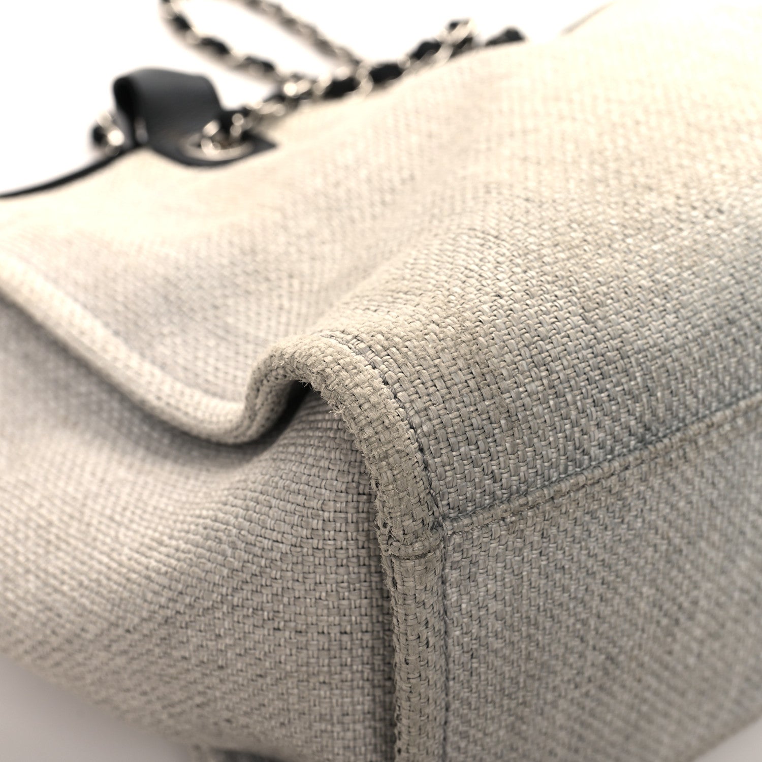 Chanel Woven Straw Raffia Medium Deauville Tote Grey 11 of 12