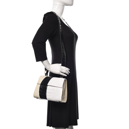 Nancy Gonzalez Crocodile Small Lexi Patchwork Top Handle Bag Cream 3 of 11