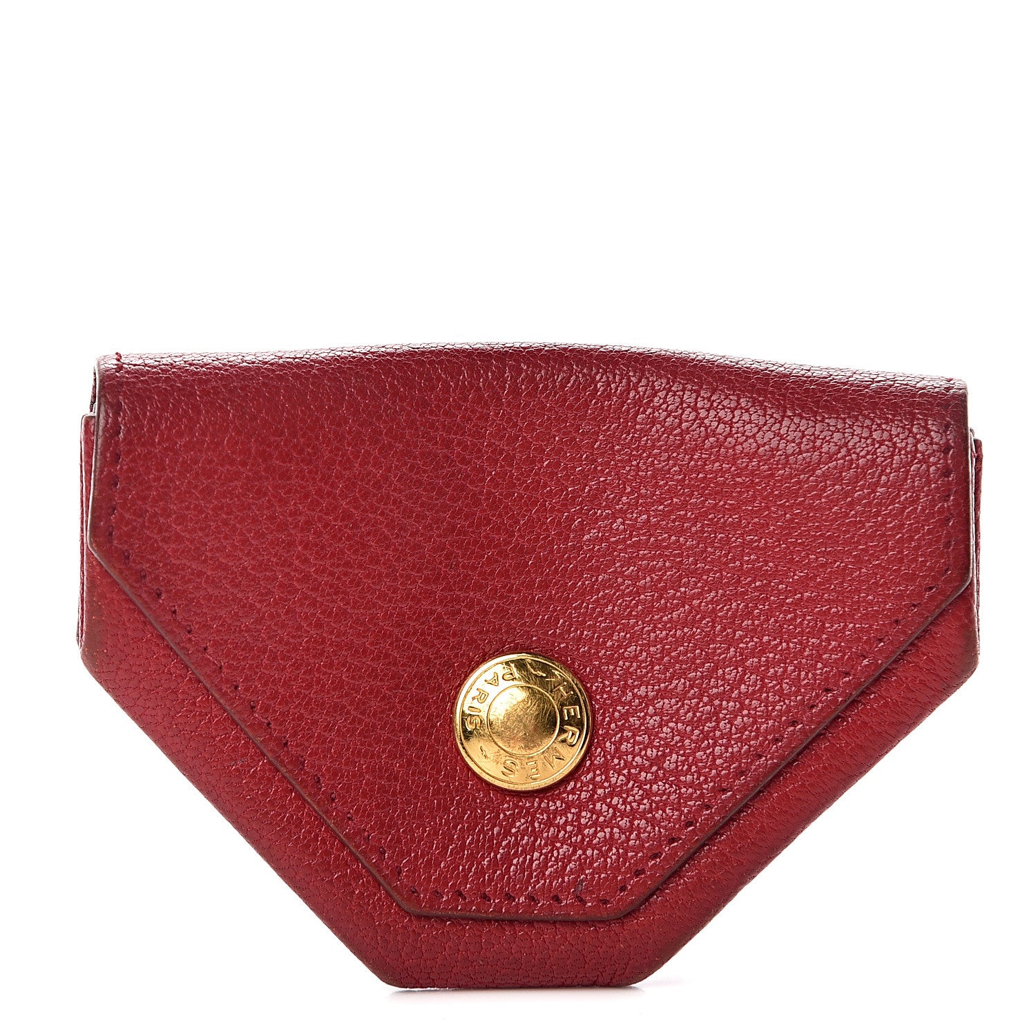 Hermes Chevre Mysore Le 24 Coin Purse Rouge Casaque 1 of 5