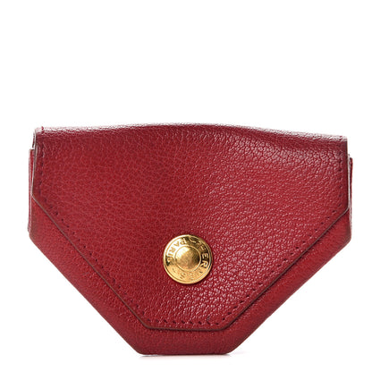 Hermes Chevre Mysore Le 24 Coin Purse Rouge Casaque 1 of 5