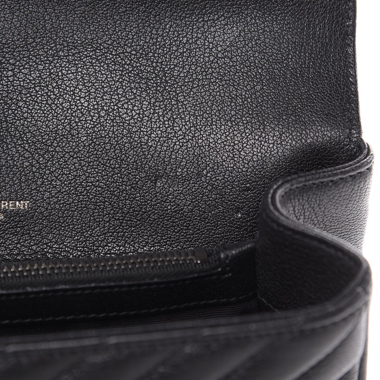 Sheepskin Matelasse Chevron Monogram Medium College Bag Black