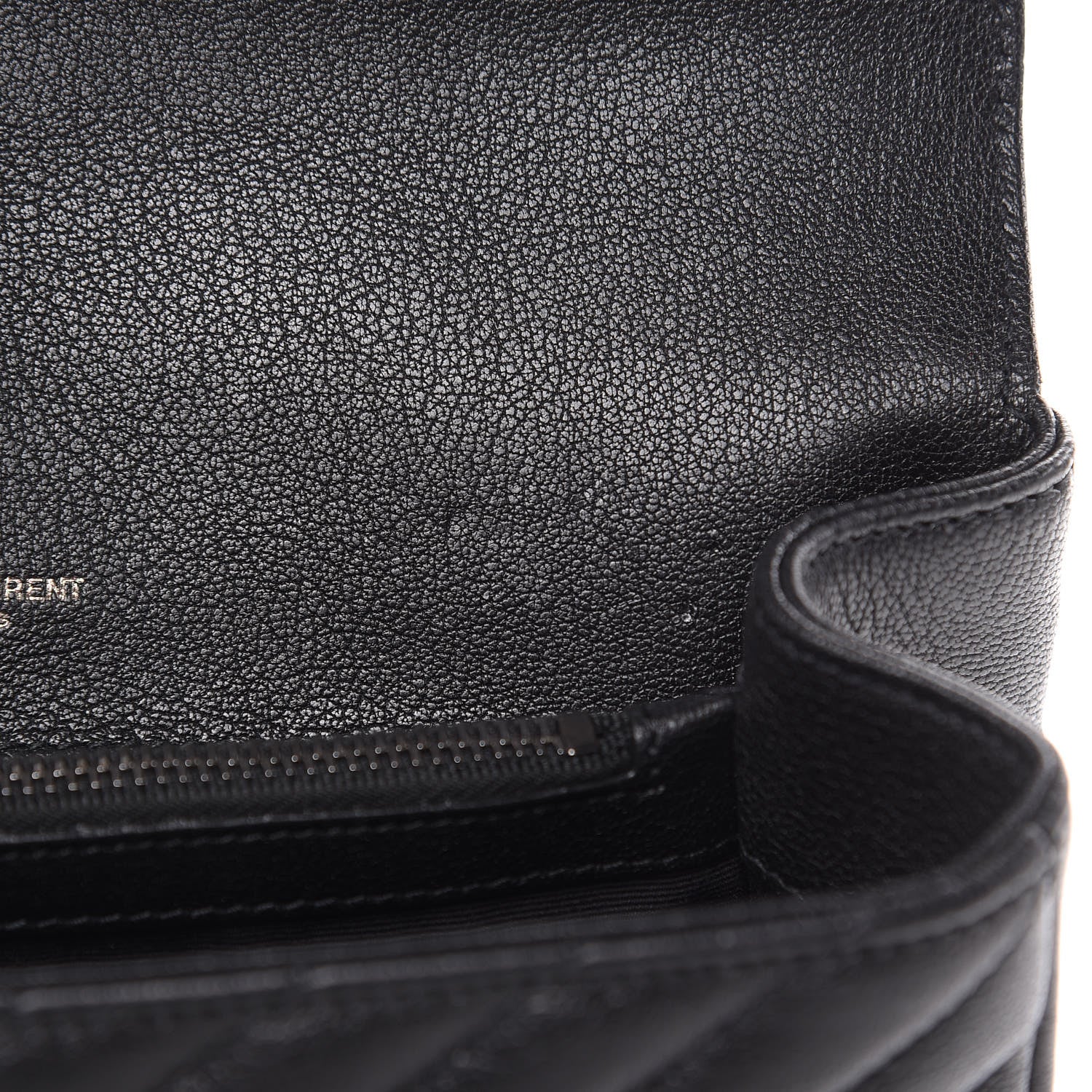 Saint Laurent Sheepskin Matelasse Chevron Monogram Medium College Bag Black 11 of 11