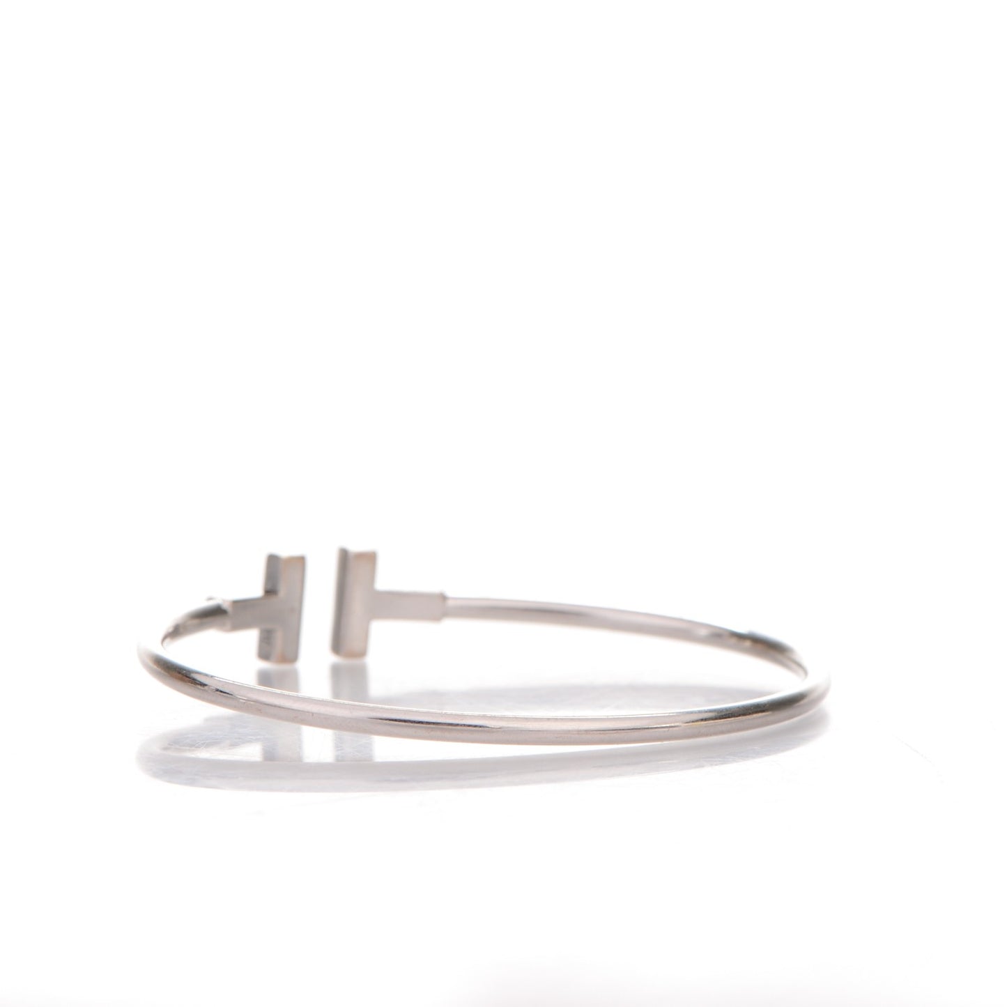 18K White Gold Diamond T Wire Bracelet