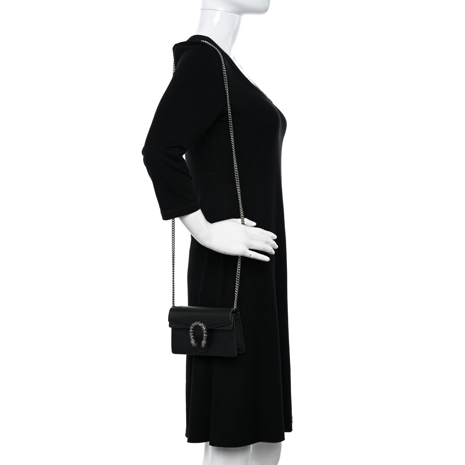Gucci Calfskin Super Mini Dionysus Shoulder Bag Black 2 of 12