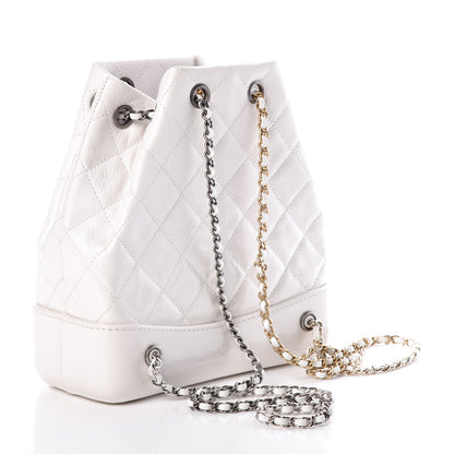 Chanel Patent Goatskin Quilted Small Gabrielle Backpack White 3 of 10