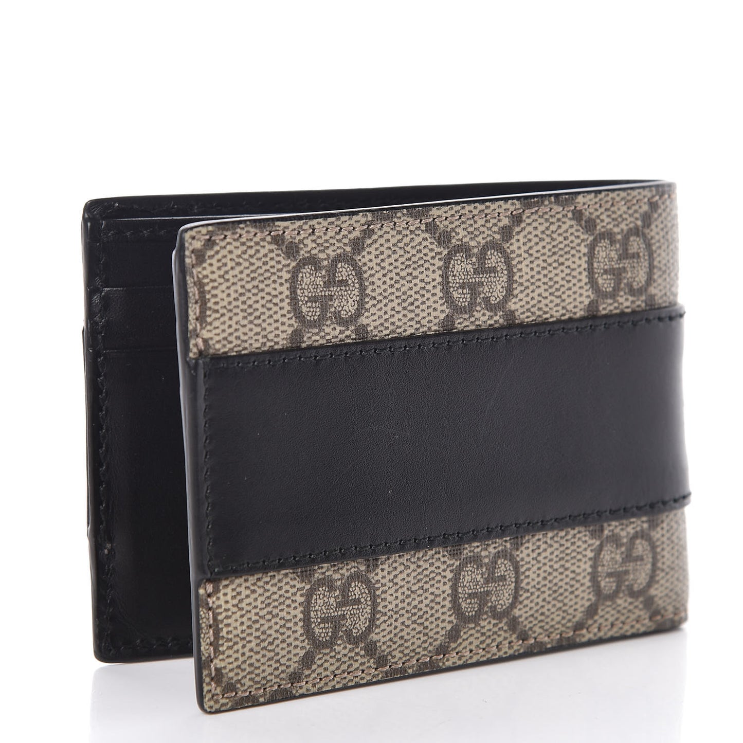 GG Supreme Monogram Bi-Fold Wallet Black