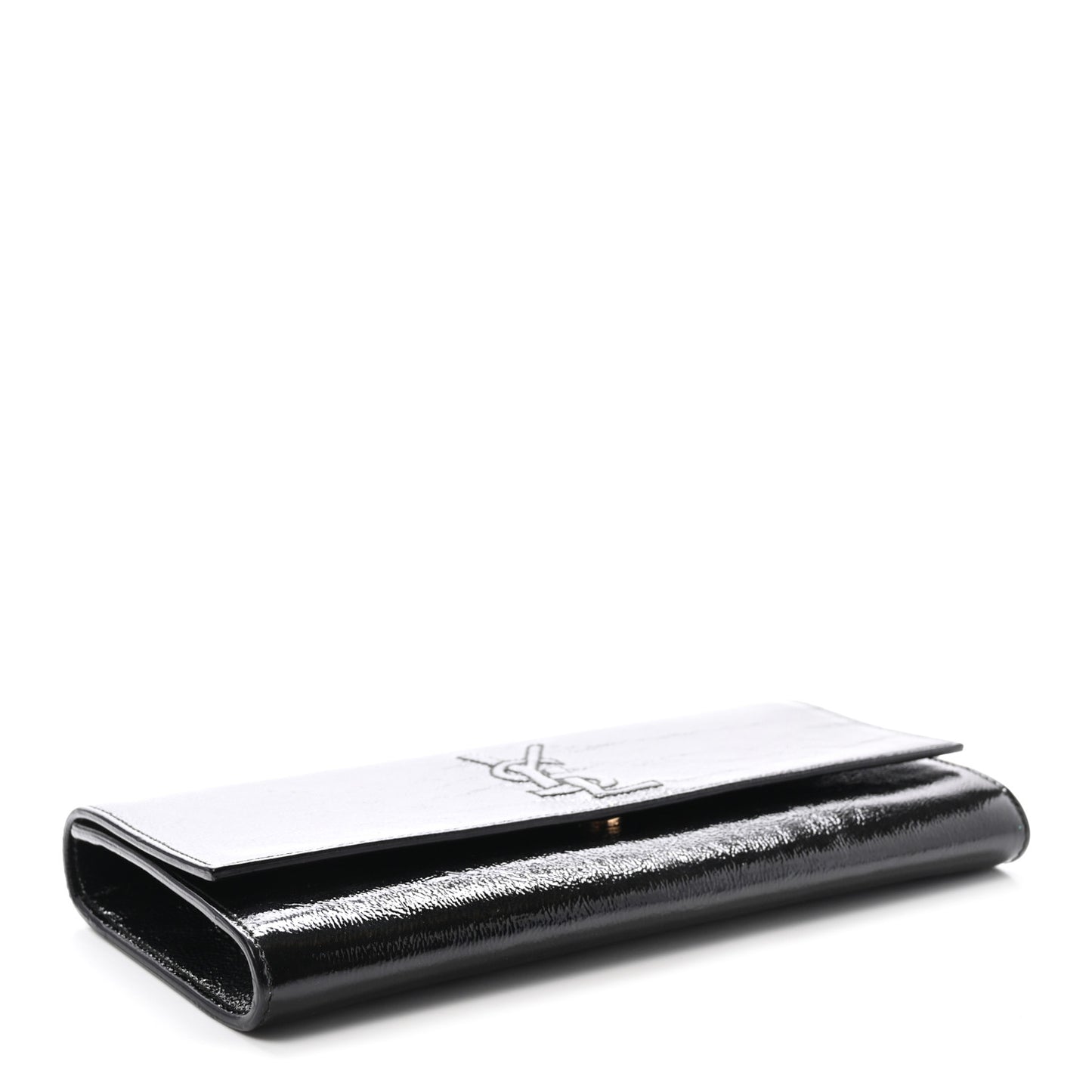 Textured Patent Monogram Small Belle De Jour Clutch Black