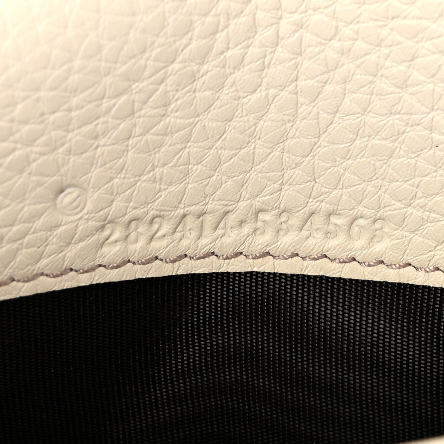 Pebbled Calfskin Large Soho Continental Wallet Off White