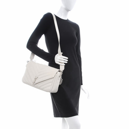 Saint Laurent Calfskin Y Quilted Monogram Loulou Shoulder Bag Porcellana 2 of 15