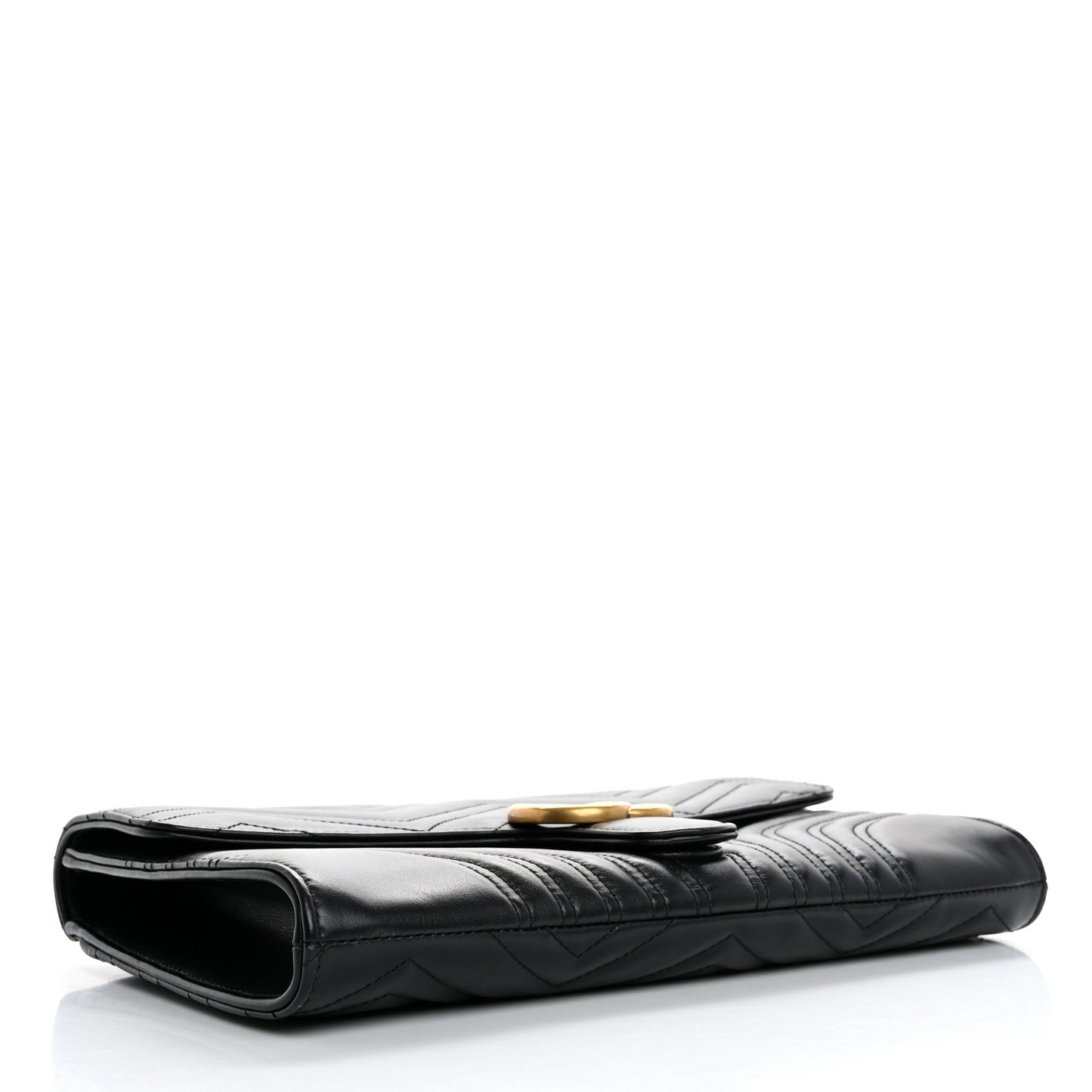 Calfskin Matelasse GG Marmont Clutch Black