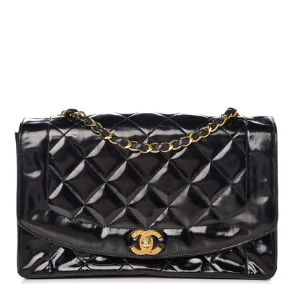 Chanel Patent Quilted Medium Single Flap Bag Black 1 of 13