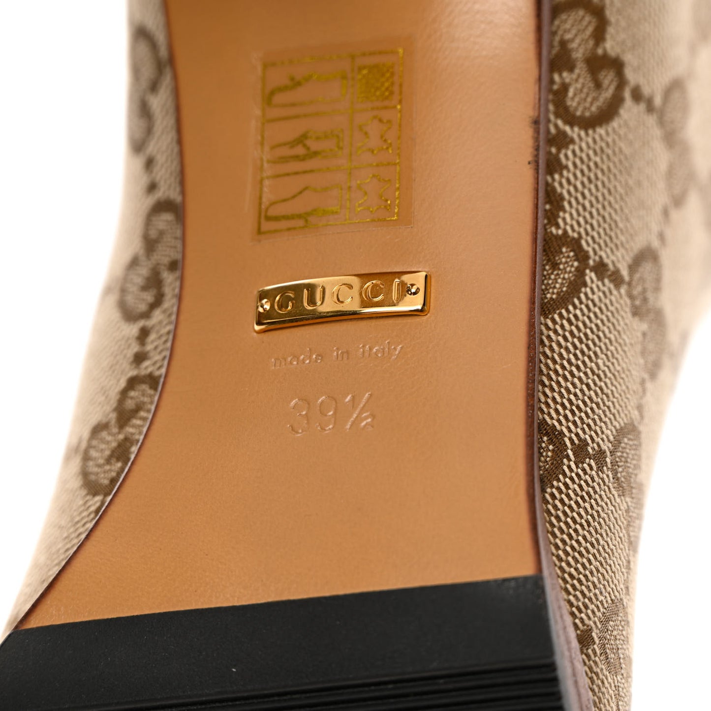 Monogram Malaga Kid Lisa Mid Heel Boots 39.5 Beige Ebony