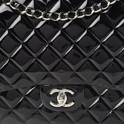Chanel Patent Quilted Maxi Double Flap Black 12 of 12