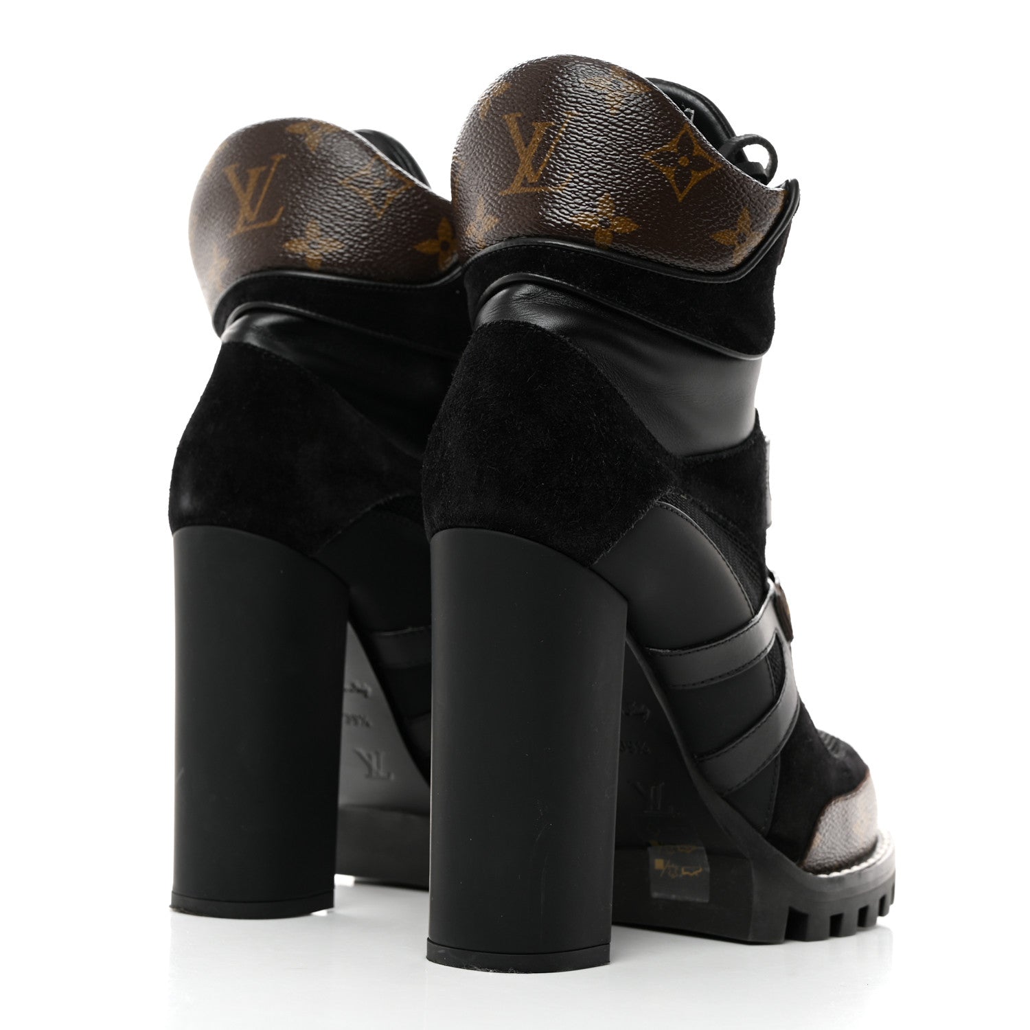 Louis Vuitton Suede Calfskin Monogram Star Trail Ankle Boots 39.5 Black 4 of 7