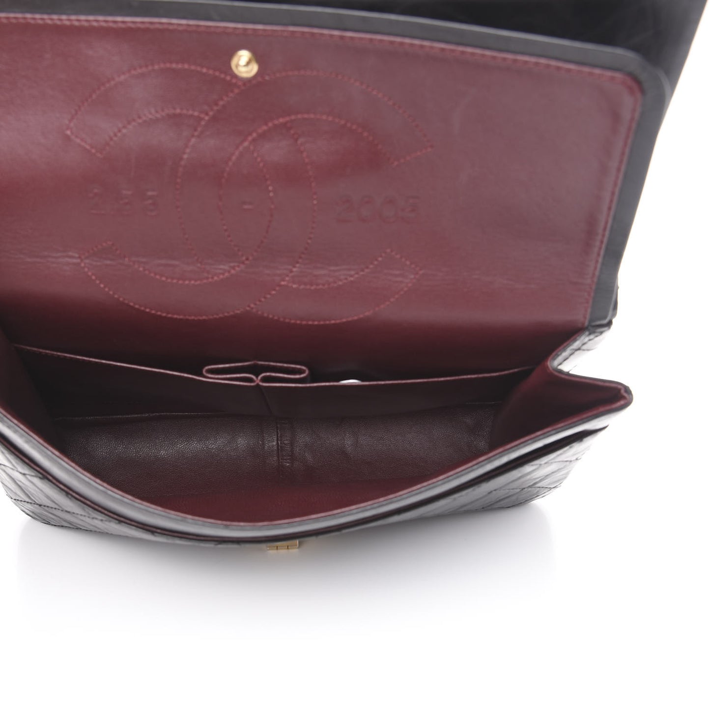 Aged Calfskin Quilted 2.55 Reissue 227 Flap Black