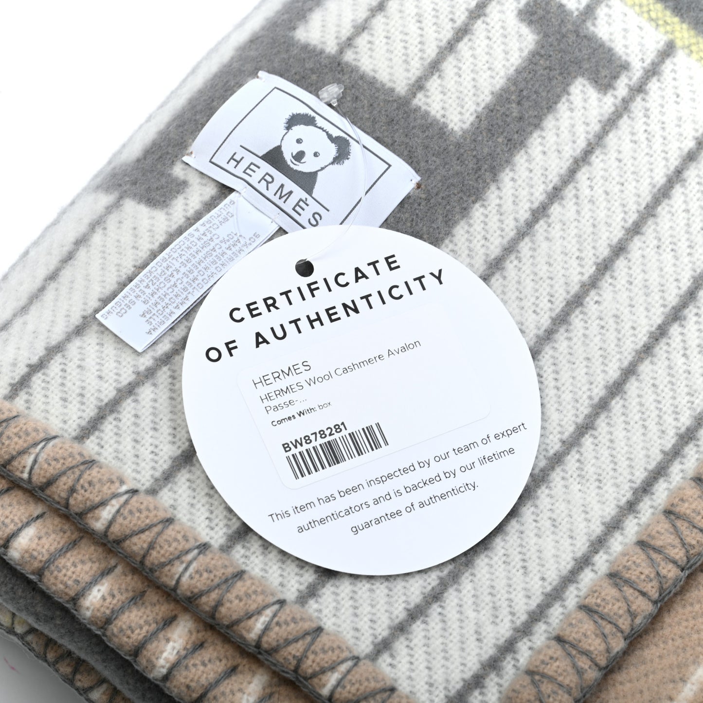 Wool Cashmere Avalon Passe-Passe Blanket Naturel