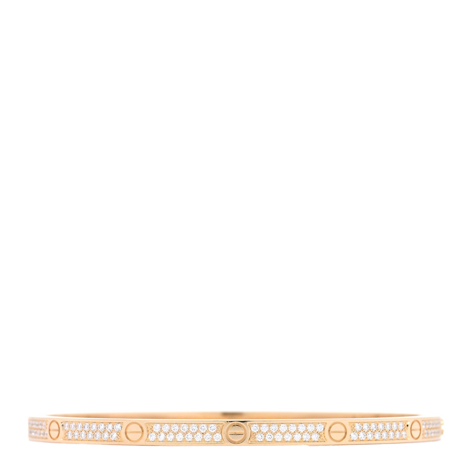 Cartier 18K Yellow Gold Diamond Small LOVE Paved Bracelet 17 1 of 7