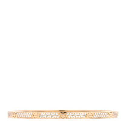 Cartier 18K Yellow Gold Diamond Small LOVE Paved Bracelet 17 1 of 7