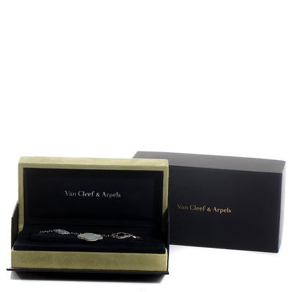 Van Cleef & Arpels 18K White Gold Chalcedony Mother of Pearl 5 Motifs Magic Alhambra Bracelet 7 of 7