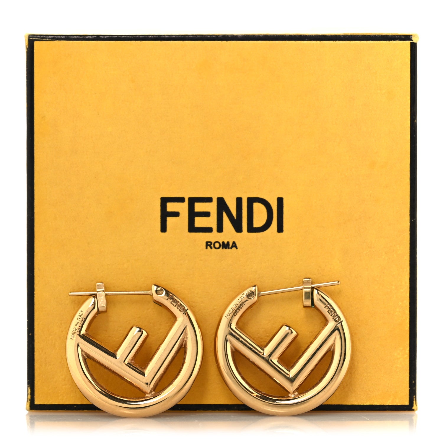 Fendi Metal FF Hoop Earrings Gold 5 of 5